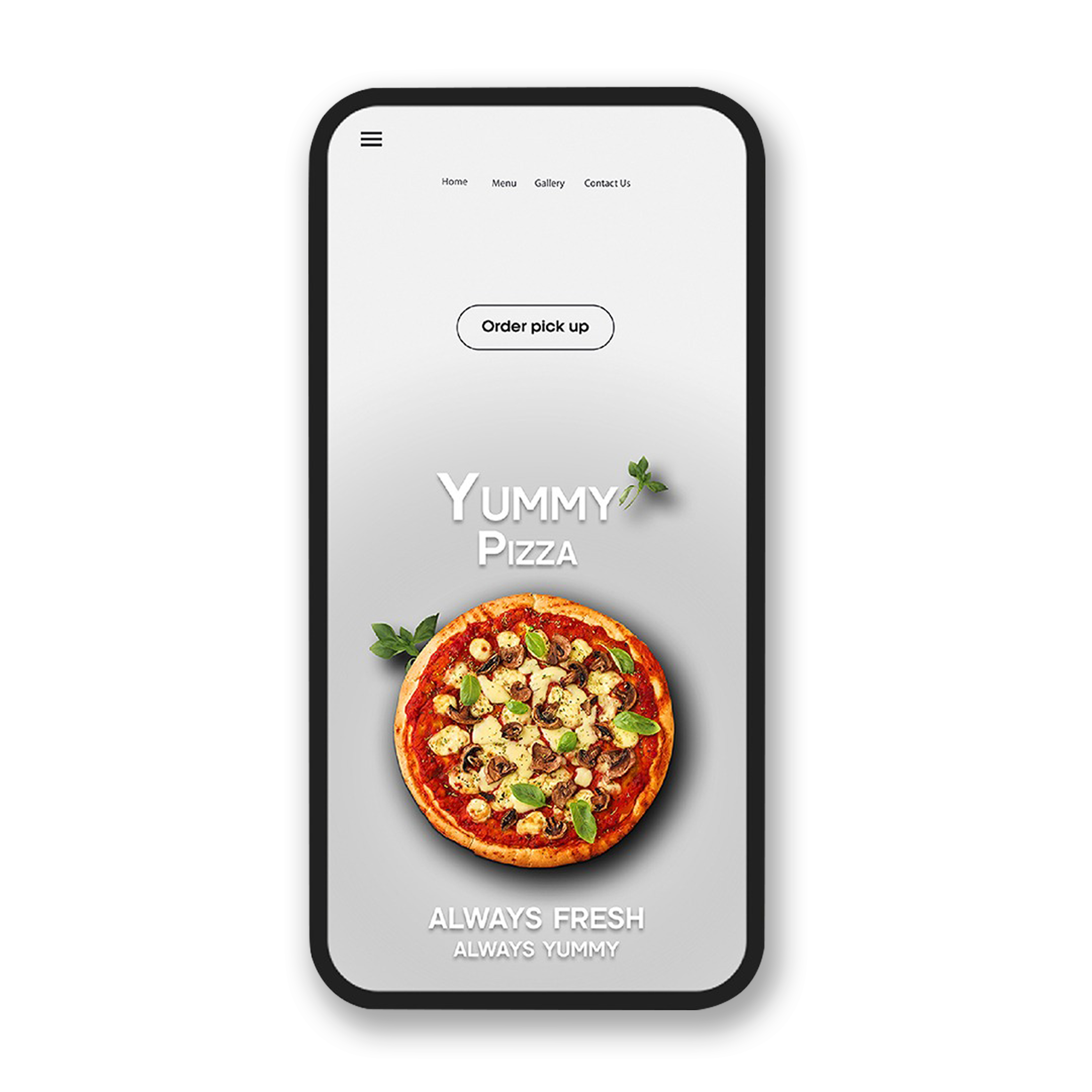 a customized restaurant website on phone