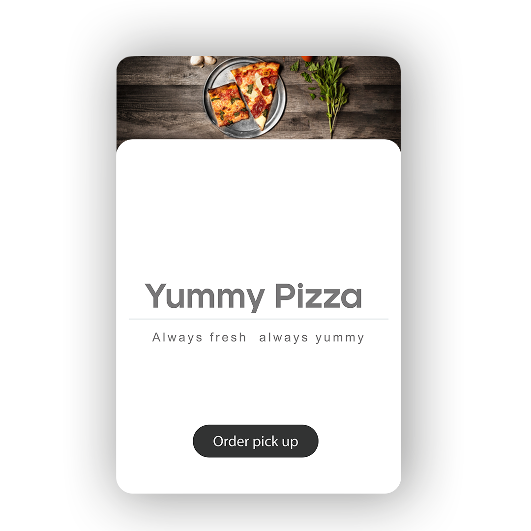 screenshot of a customized pizza restaurant's website on phone
